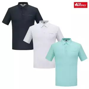 [레드페이스 본사] 남성 미니체크셔츠칼라하프티셔츠 REWMTSM23312