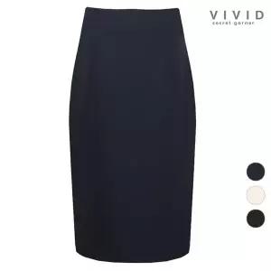 [하프클럽/비비드시크릿가너]여성 심플베이직 H라인 미디 정장 스커트
