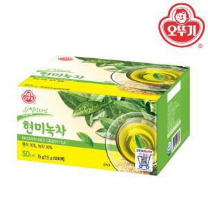 오뚜기 현미녹차 50T 기호성차 일회용 티백 탕비실