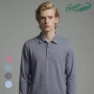 [크로커다일] 잔스트라이프 카라 티셔츠 CDAAATP1704