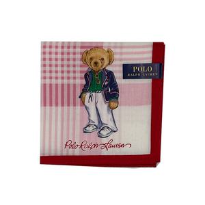 폴로 랄프로렌 프린팅 베어 체크 패턴 손수건 핑크 polo-3