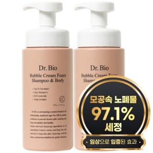 닥터바이오 버블 샤워 입욕용품 크림폼 샴푸 앤 바디워시 450ml 2개