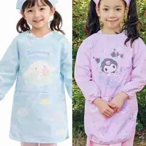 산리오 일체형 앞치마 두건셋 여아 미술가운