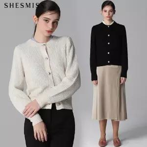 [쉬즈미스]SHESMISS)] 울 혼방 버튼 포인트 가디건 (택가격:198000원)