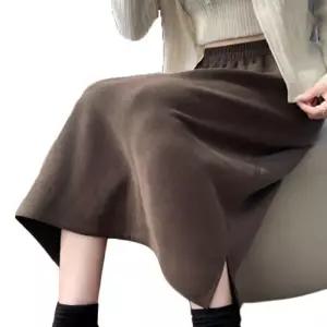 ONM 여성 기모 밴딩 롱스커트 데일리 겨울 골덴 치마