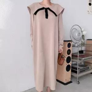 빅사이즈 501 시크배색카라니트원피스 DART649