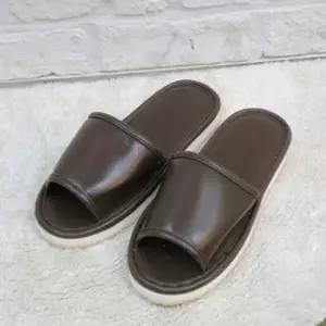 튼튼 레자 거실화 브라운