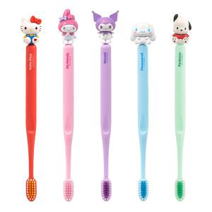산리오 캐릭터즈 피규어 칫솔 6세이상 시나모롤 마이멜로디 쿠로미 헬로키티 포차코 키즈 칫솔 5ea세트