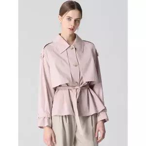 [리스트]밀키 코튼100 벨티드 숏 트렌치코트  택가격  358000원 _P389835594