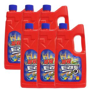 백광 파워 트래펑 1LX6개 / 배수구 변기 싱크대 하수구 막혔을때 세정제 뚫는 액체 뚫어뻥