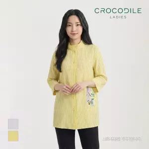 [크로커다일레이디] 셔츠타입 패치 블라우스_CLCMBL111