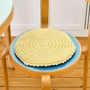 [모던하우스] L 크로쉐 나선 패턴 방석 D33 옐로우