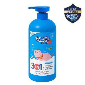 [포멀비] 키즈 3in1 올인원 샴푸 바디워시 딸기향 1,000ml