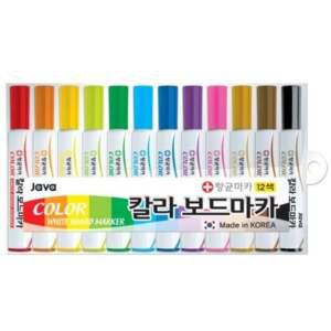 자바 칼라 항균 보드마카 12색 세트 화이트보드 마커