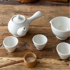균열 다기세트 백자 교육용 화이트 다관 3인 국산 다기
