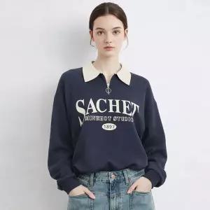 (택가 99000원)[샐리] 카라배색집업레터링맨투맨_I5C-CTS003