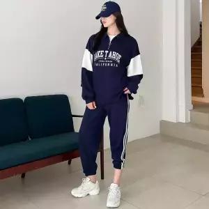 [핑크시슬리] SET/에피배색 반집업 트랙 조거 트레이닝세트