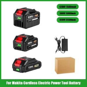 128VF 388VF 충전식 리튬 배터리 7500mAh 15000mah 이온 드릴 렌치 전동 공구 충전기 포함