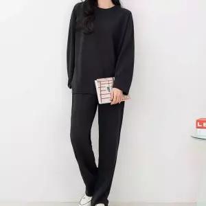 [콩심팥심]여자 봄 가을 기본 맨투맨 일자 상하 트레이닝 세트