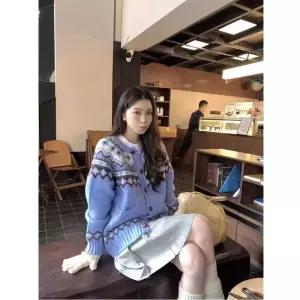 노르딕 집업 니트 가디건 여자 스웨터 자켓 가을 겨울