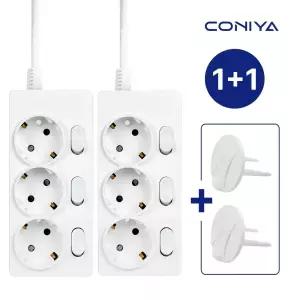 2개세트 코니야 국산 멀티탭 개별 스위치 멀티콘센트 3구 1.5m~4.5m