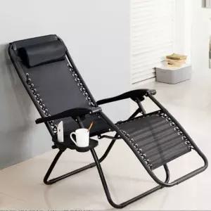 무중력 리클라이너 접이식 안락의자 휴식용 메쉬 헤드쿠션 컵홀더 트레이