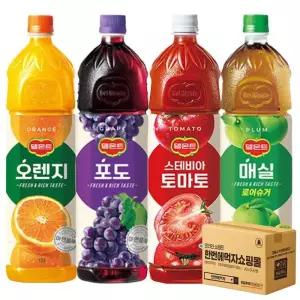 롯데 델몬트 1.5L 4종 각 1페트 / 오렌지 + 포도 + 토마토 + 매실 / 총 4페트