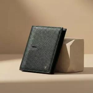 헤지스 액세서리 26SS [H-아이덴티티] 그린 소가죽 중지갑 HJWA6E061E3