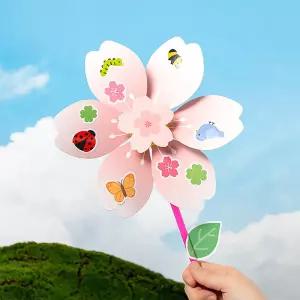 [문구티쳐] 민화 KC인증 봄 바람개비 만들기 DIY 계절수업 스티커만들기 방과후 봄꽃미술 놀이활동 교구 