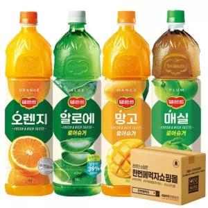 델몬트 1.5L 4종 혼합 각 1페트씩 / 델몬트 오렌지 + 알로에 + 망고 + 매실 / 총