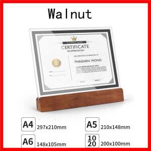 아크릴 사진 프레임 홀더 투명 A4/A5/A6 그림 인증서 캠프 포스터 디스플레이 스탠드 나무 기본 엽서 가격