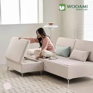 우아미가구 서온 3인용 패브릭 황토볼 온열 온도조절 흙소파