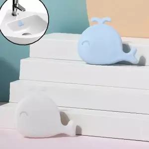 고래 모양 세면대 배수구 마개 실리콘 재질 욕실 싱크대 홀 커버 오버플로우 방지