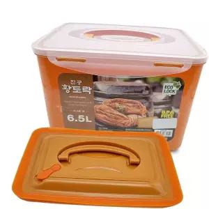 황토락 김치통 5호 핸들형 대 6.5L 누름판포함 절임 밀폐용기
