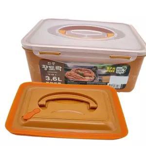 반찬통 황토락 김치통 5호 소 3.6L 누름판포함 절임 밀폐용기