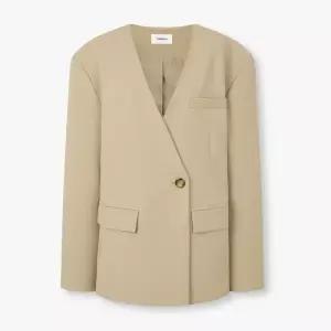 [롯데백화점]톰보이 노카라 브이넥 원버튼 자켓 9106112102