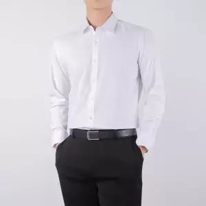 남성 정장셔츠 루즈핏 흰색 블랙셔츠 구김없는 긴팔셔츠 2컬러