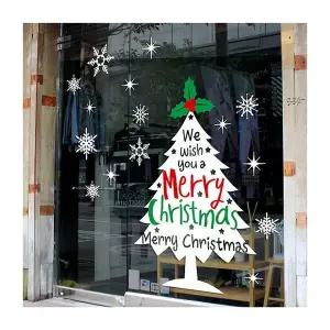 크리스마스 FL07VY66 트윙클트리 3색 유리창문 데코스티커