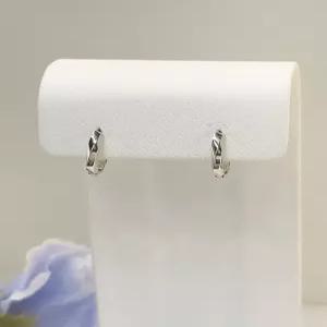 미니골드 14K 심플웨이브링귀걸이 화이트골드(10mm) MEM02896