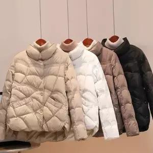 여성 오리털 점퍼 데일리 루즈핏 라운드 여성 경량 패딩 겨울 하이넥