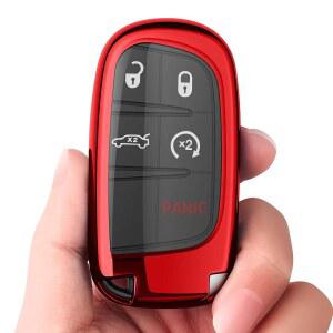 지프 닷지 키 포브 커버 프리미엄 소프트 풀 프로텍션 케이스 쉘, 그랜드 체로키 랭글러 컴퍼스 레니게이드