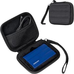 삼성 T7 실드 외장 SSD용 프로케이스 휴대용 케이스 솔리드 스테이트 드라이브 USB 3.2 1TB 2TB -블랙