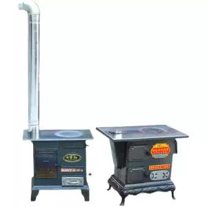 펠렛 화목 난로 이중 연소 원통형 장작 겸용 원형 주물