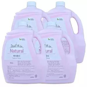 대용량 내추럴 바디워시 4.2kg x4개 1박스 샴푸 린스 겸용 업소용 사우나 헬스장 호텔 모텔 펜션