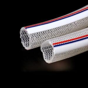 1/2 3/4 폴리 염화 비닐 뱀 피부 파이프 투명 배관 인치 PVC 섬유 강화 호스 땋은 메쉬 워터 튜브 4-38mm