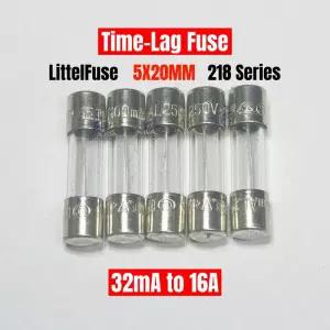 5개입 LF 218 유리관 퓨즈 5x20mm 250V 시간 지연형 슬로우 블로우 32MA 100MA 200MA 1A 1.6A 2A 2.5A
