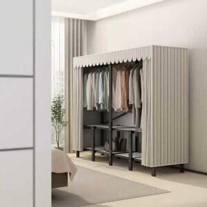 접이식 철제 옷장 펼치는 이불 설치가 타입 왕자 일체형 간편 공간활용