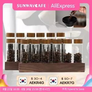 커피 머신 추출기 부품 악세사리 크리에이티브 원두 차 디스플레이 랙 스탠드 시리얼 용기 유리 시험관 밀