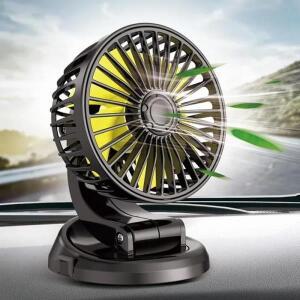 EAFC 미니 자동차 공기 냉각 싱글 헤드 Fan12V-24V, 5V USB 전원, 360 도 전방향 회전, 선풍기 액세서리