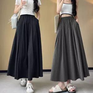여자 무지 A라인 스커트 밴딩 치마 플레어스커트 A라인스커트 롱치마 쉬폰스커트 H라인스커트 밴딩스커트